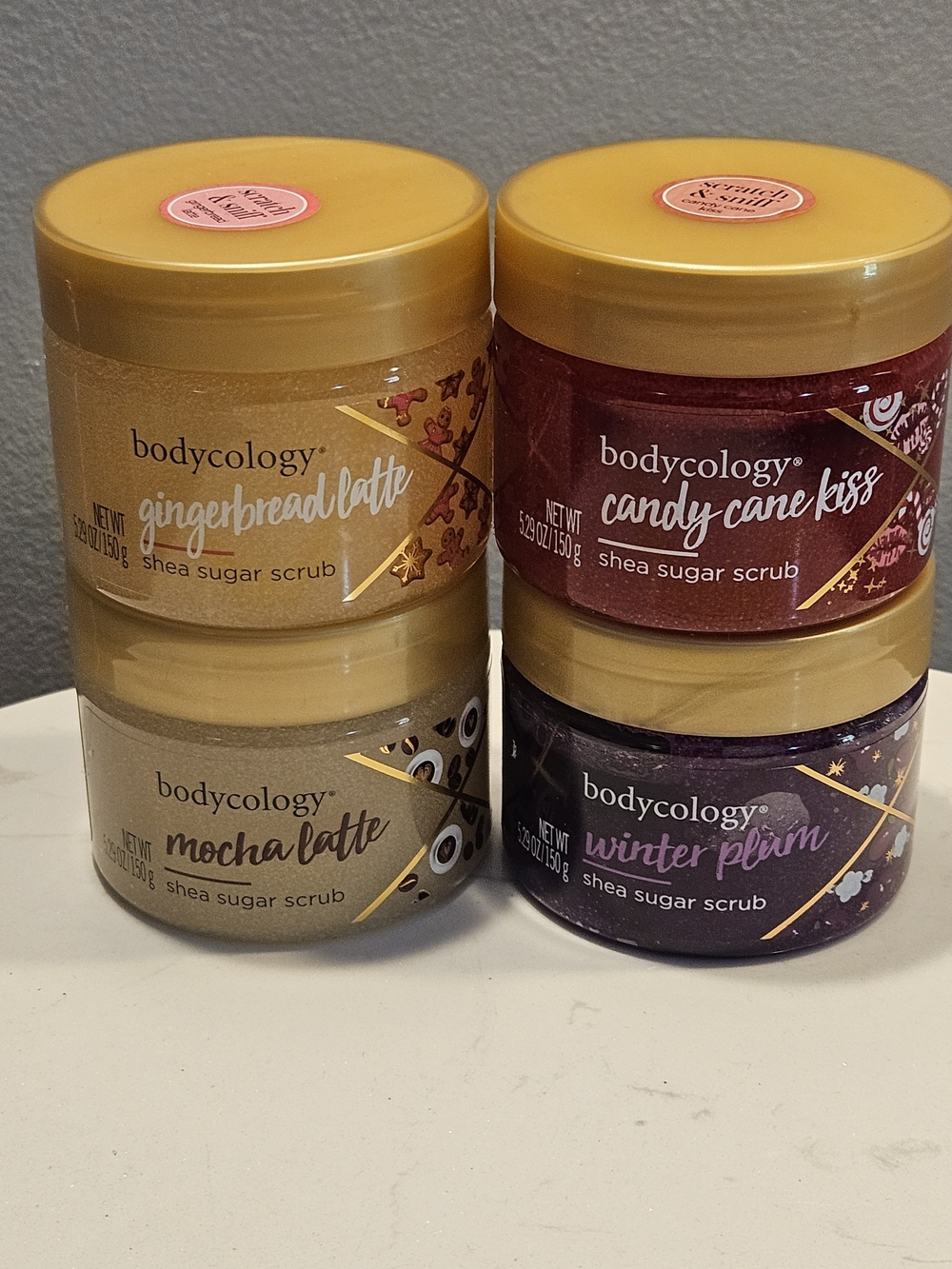 Bodycology Shea Sugar Scrub - Holiday Scents - Lot Of 4